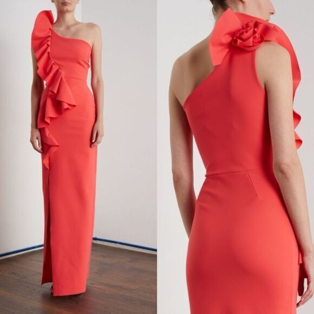 Chiara Boni La Petite Robe Pervinca Asymmetric Ruffled Maxi Dress 8